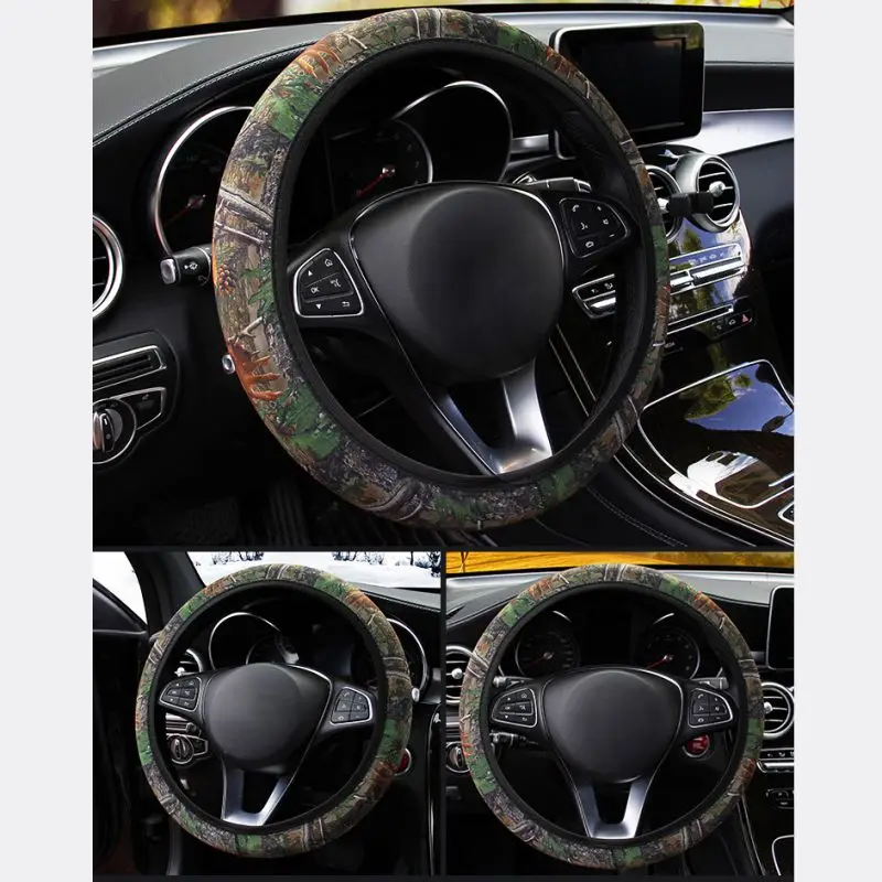 1 шт Non-slip камуфляжный чехол рулевого колеса автомобиля колесо Чехлы ручка комплект протектор Авто сиденье автомобиля универсальный авто аксессуары для интерьера
