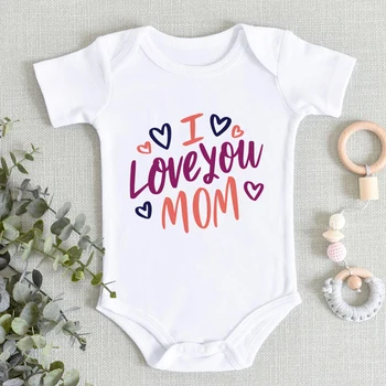 

Onesie Baby Girl Love You Mom Infant Clothes Ropa De Debe Niña Fashion Jumpsuits Harajuku Letter 0-24M Toddler Bodysuit