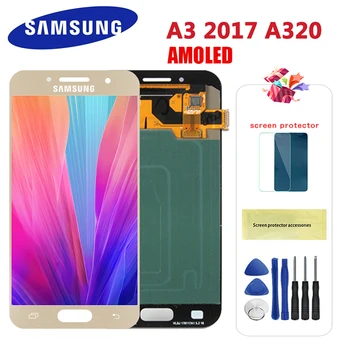 

Original AMOLED 4.7" A320 A320F LCD for SAMSUNG Galaxy A3 LCD 2017 Display Touch Screen Digitizer A320M SM-A320F LCD Replacement