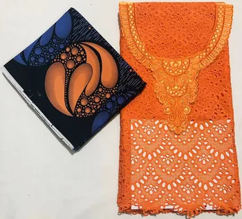 

Java wax print fabric african fabric with stone milk silk lace 2.5+3yards dubai lace african wax print fabric for dress YN-B6