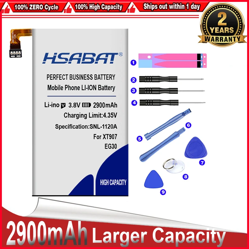 Аккумулятор HSABAT 2900 мАч EG30 для Motorola Droid RAZR M XT905 XT907 XT890 XT902 XT980 MXT901 высококачественный