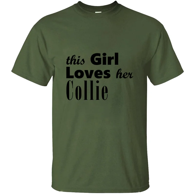 Новейшая Мужская футболка с круглым воротником и надписью «This Girl Love Her Collie», новинка, большой размер S~ 5xl, хлопок