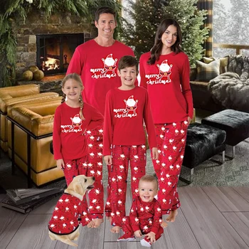 

Christmas Family Matching Pajamas Set Mother Father Kid Sleepwear Family Nightwear Pajamas Holiday Clothing 2PCS Set
