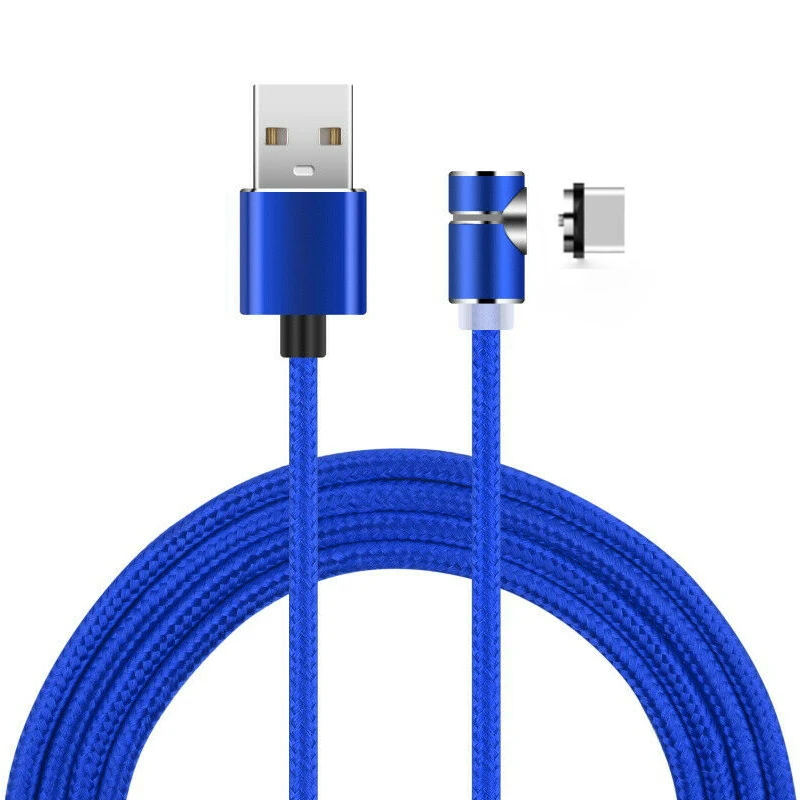 UGI 2.4A 1 м 2 м 90 градусов Магнитный USB кабель для зарядного устройства usb type-C iOS Micro USB для LG для iP X 8 7 6s - Цвет: Blue USB C Cable