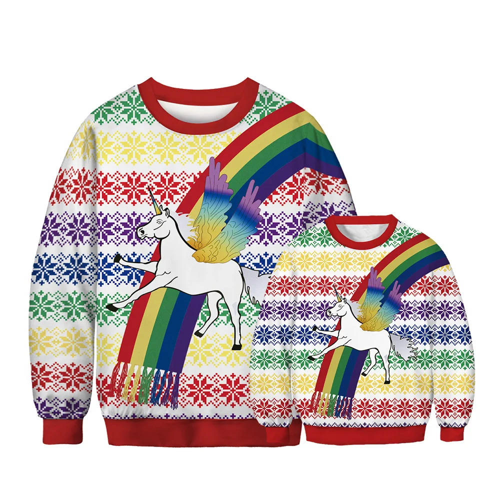 Новинка года; семейный Рождественский свитер; Верхняя одежда для мальчиков и девочек; футболки со снежинками; свитер с принтом; Dady; одежда «Мама и я» - Цвет: D