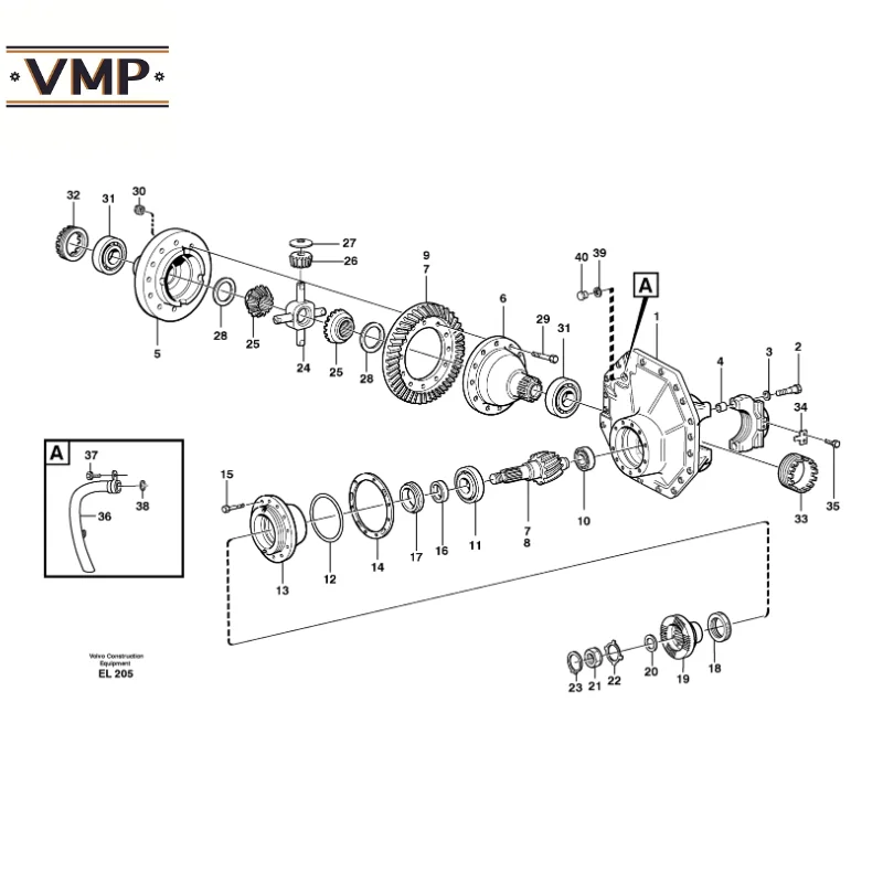 11103175 дифференциальная передача для L150E L150F L180E L180F L220D L220E l220F колесные погрузчики