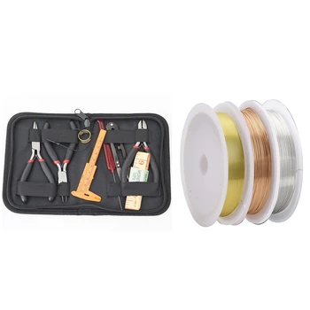 

Handmade Pliers Making Tool DIY Bracelet Necklace Material 8 Piece Set with 3 Rolls of DIY Jewelry Accessories