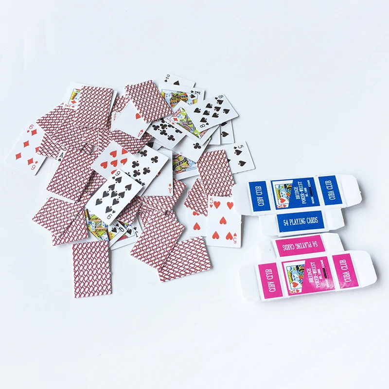 1/12 миниатюрные покерные карты для кукольного домика 4 коробки OB030|miniature cards|box boxbox 2