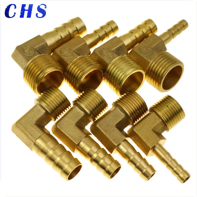 Brass Hose Barb Fitting Elbow 6mm 8mm 10mm 12mm 16mm To 1/4 1/8 1/2 3/8 BSP Male Thread