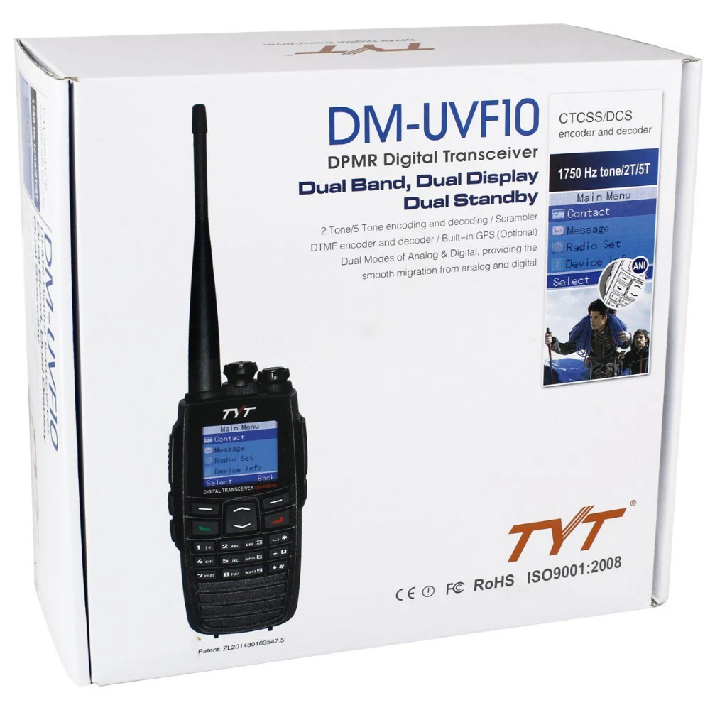 TYT DM UVF10G цифровой Singal Transevier VOX скремблер сообщений Walkie Talkie 2 антенны усиления