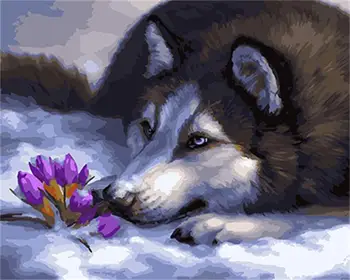 

DRAWJOY Framed Wall Pictures DIY Painting By Numbers Home Decor Hand Painted Oil On Canvas Of Animal Wall Art