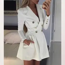Vestidos femininos белое платье для женщин плюс размер Блейзер топы с длинными рукавами и карманами куртка женская одежда осень 2019