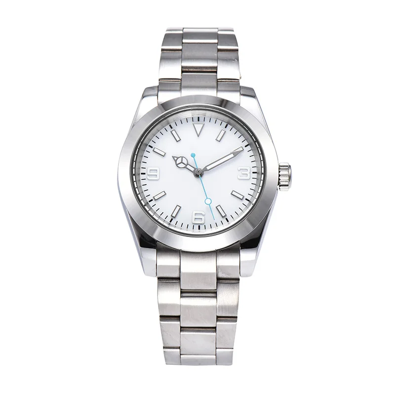 

39mm Watch Men White Dial Luminous Pointer Men's New 316L Stainless Steel Bracelet Automatic Movement