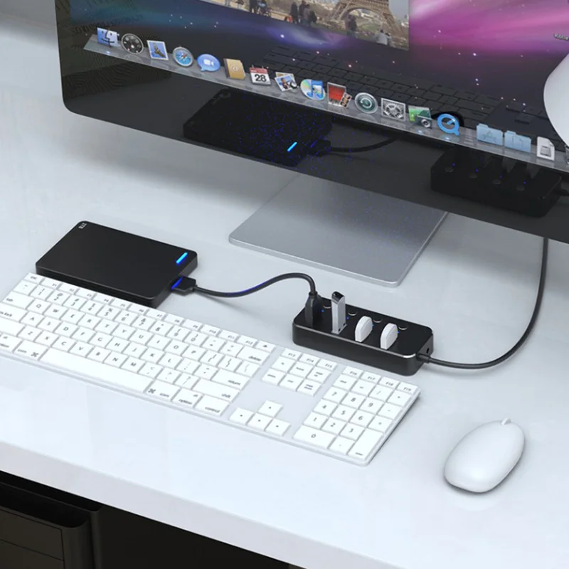 Светодиодный индикаторы дома Алюминий сплава 4 Порты и разъёмы Питание