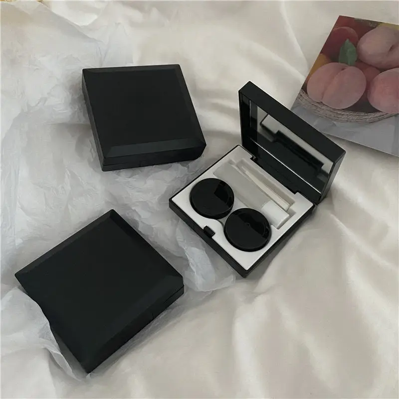 블랙 우아한 렌즈 컨테이너 여성 Ins DIY 콘택트 렌즈 케이스 남성 컬러 콘택트 렌즈 보관 상자 휴대용 여행 세트