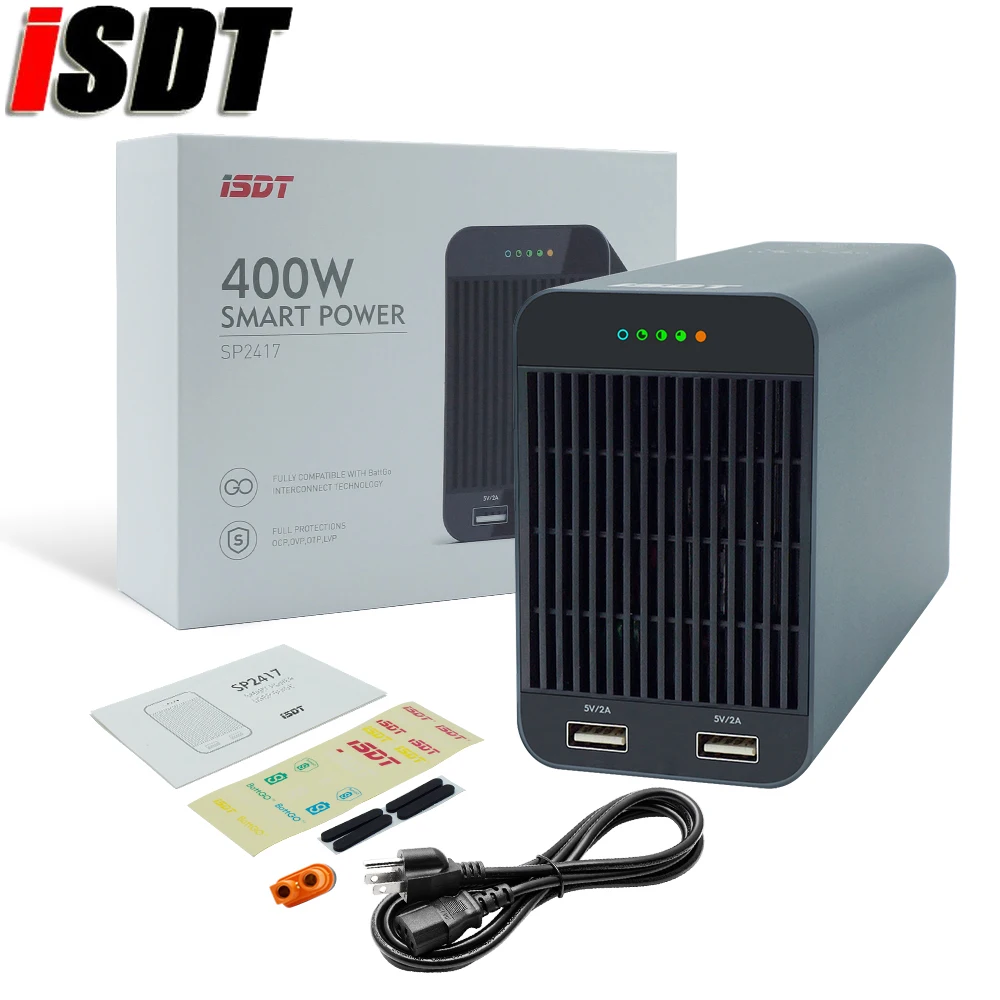 

Hot ISDT SP2417 400W/SP2425 600W RC Battery Charger Adapter High Power Switch Smart Control w/ LED USB Charging for RC Models