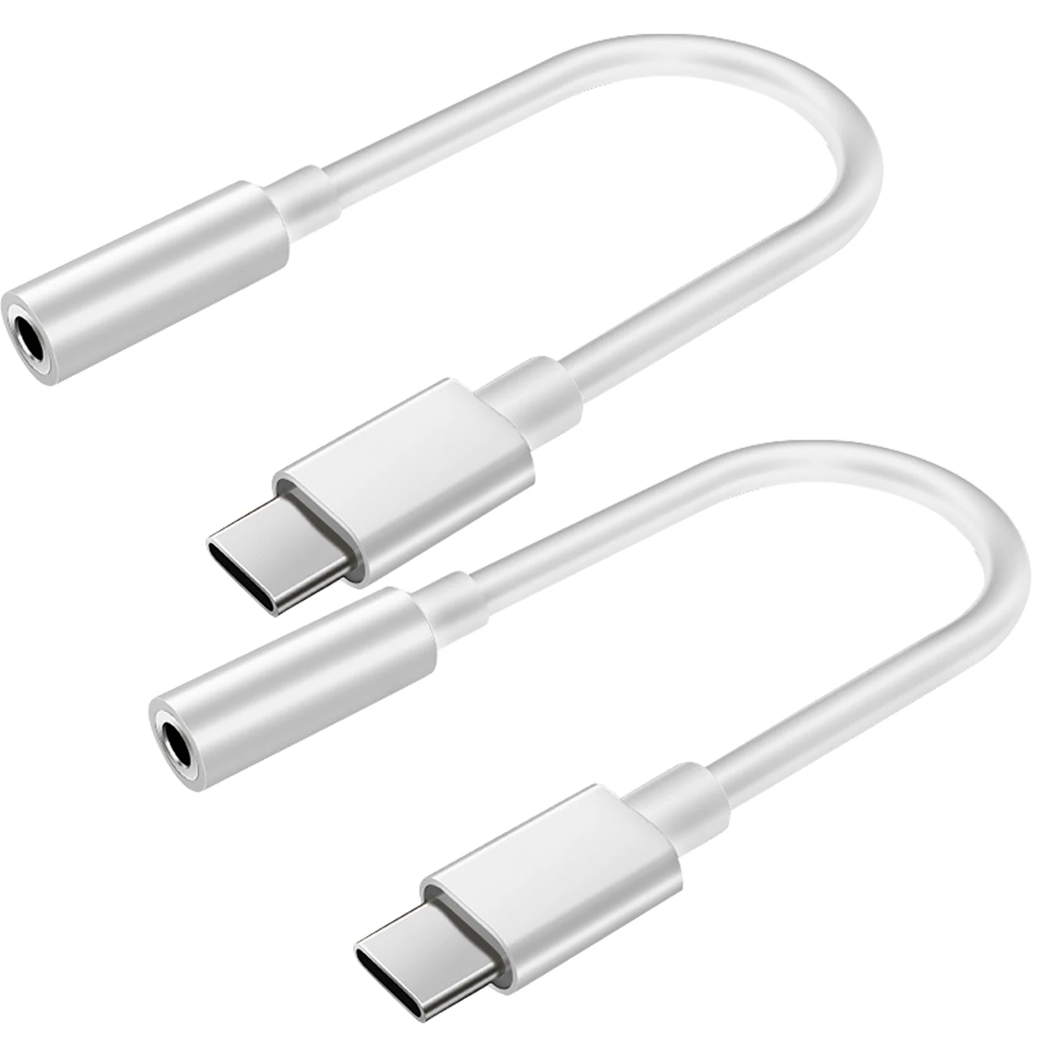 Кабель адаптер для наушников Besegad 2 шт. Type C 3 5 мм Huawei P40 P30 Pro Xiaomi Oneplus OPPO дома офиса
