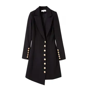 

5XL Large Size Suit Jacket Female Mid-length Fashion 2020 New Small Suit Ladies Casual British Style Woman Jacket Coat