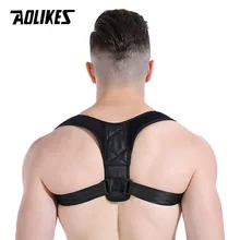 AOLIKES espalda hombro corrección de postura ajustable adulto deportes seguridad espalda soporte corsé correa de soporte de columna vertebral Corrector de postura