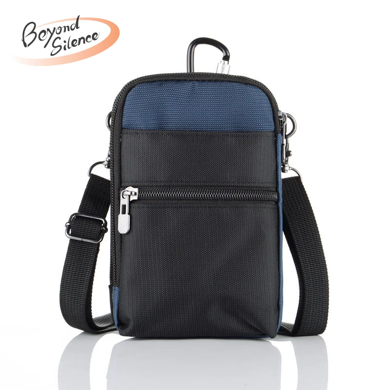

New Multi-Function Nylon Waist Bags 6 inch Anti Theft RFID Hip Belt Bags Travelling Mountaineering Mobile Phone Bag Waist Packs