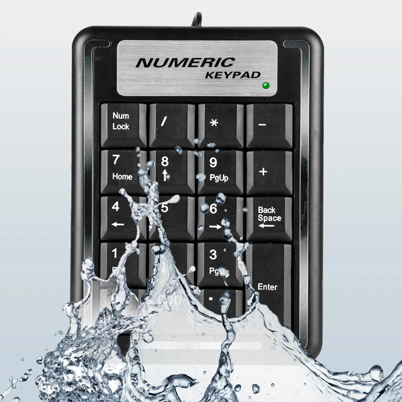 

Waterproof Wired Keyboard 19-Key USB Cable Digital Keypad Ultra-Thin Computer Laptop Business Office Keyboard For Old Man Gift
