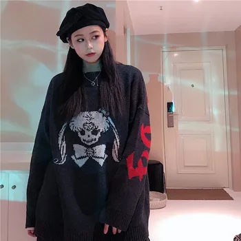 

Autumn Sweater Women Harajuku Cartoon Sweater Loose Round Neck Sweater Cute Sailor Moon Sweater Cotton Oversiz Sweater Female
