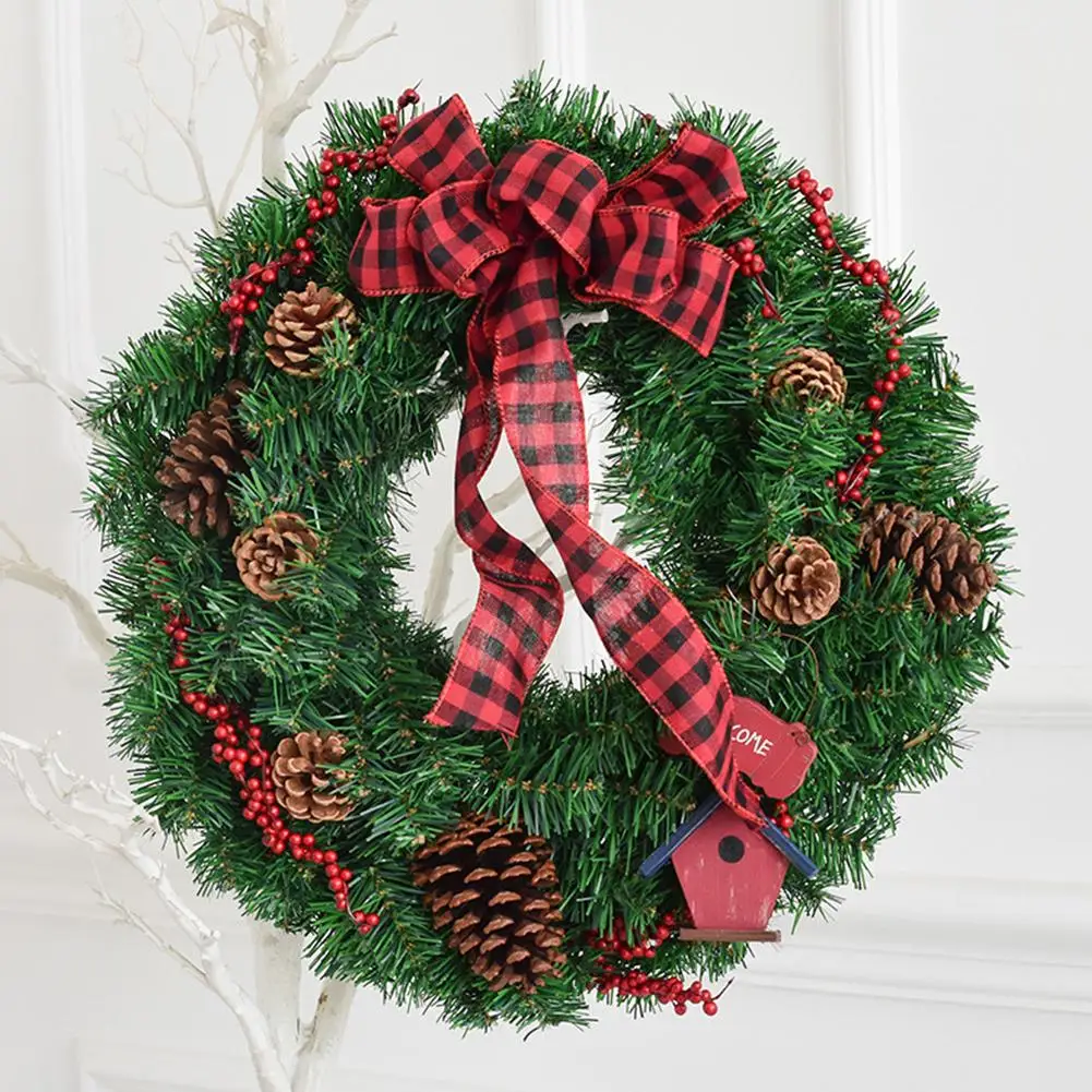 40 см Рождественский венок Новогодняя Рождественская гирлянда дверь из ротанга
