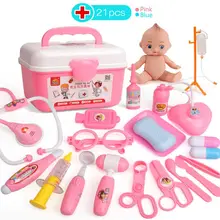 21 шт./компл. ролевая имитация врача Инструменты Набор игрушек для переноски Чехол Коробка для ношения в качестве домашней одежды игра развивающая игрушка для детей