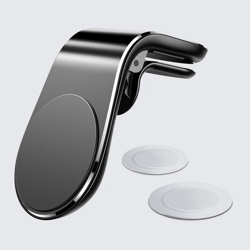 Магнитный держатель для телефона Xiaomi Pocophone F1 huawei, Автомобильный gps Держатель на вентиляционное отверстие, Магнитная подставка для сотового телефона, держатель для iPhone 7 samsung - Цвет: Black