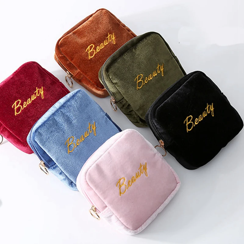 

Fashion Mini Letter Beauty Makeup Purse Cosmetic Bag Portable Small Pouch Organizer Holder Makeup Travel Storage Wash Zipper Box