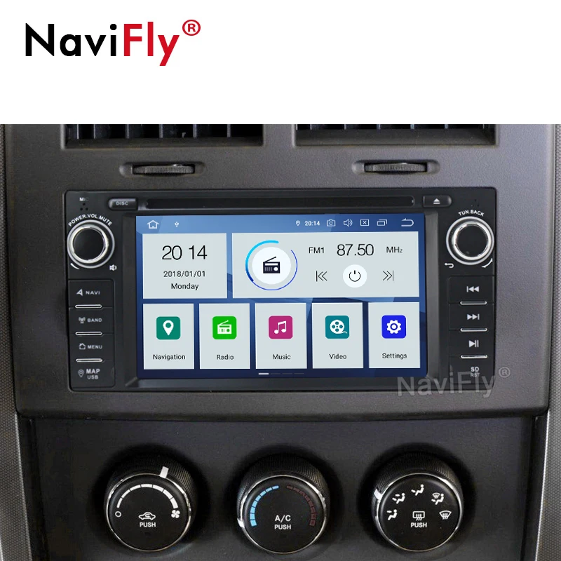 Clearance NaviFly IPS DSP 4GB+64GB Android 9.0 car dvd radio player for JEEP Patriot Liberty Wrangler Compass for DODGE for Chrysler 1