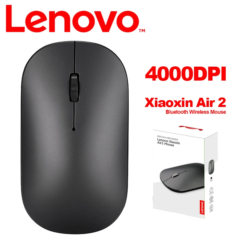 Оригинальная беспроводная мышь Lenovo Xiaoxin Air 2 4000 точек/дюйм с ЧПУ и полировкой Bluetooth