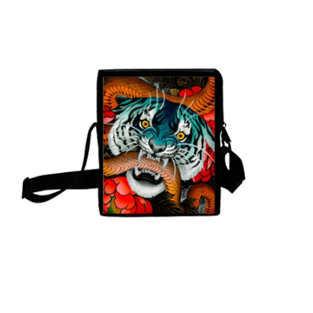 Backpack 3 Piece Set Tiger Animal 3D Printed Oxford Waterproof Large Capacity Teenager Boys Girls Students Scholol Bag Custom