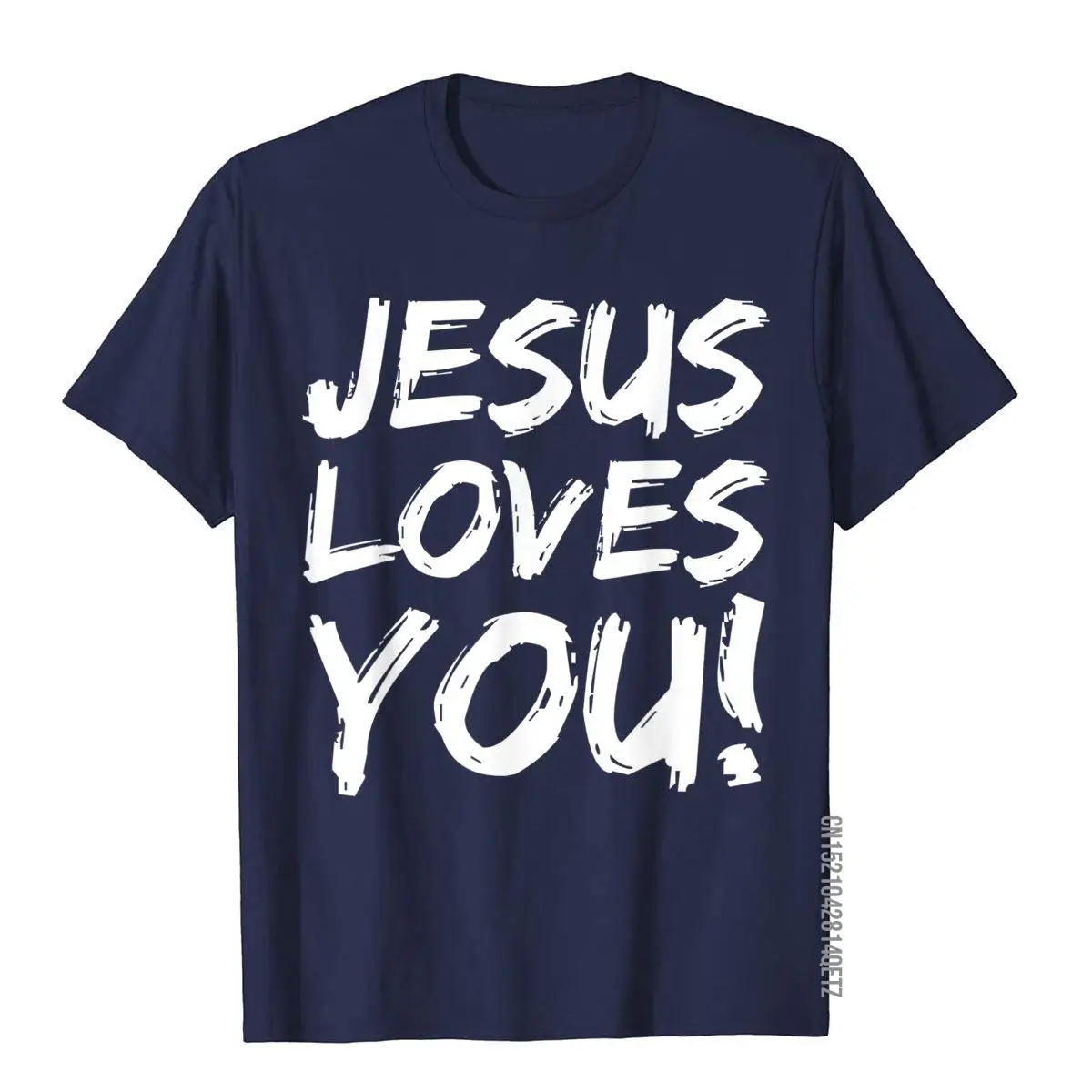 Christian Evangelism Gift for Men Jesus Loves You T-Shirt__B9803navy