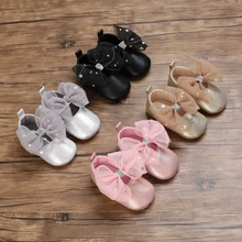 

New cute girls bow princess shoes first walkers casual walking shoes newborn baby shoes