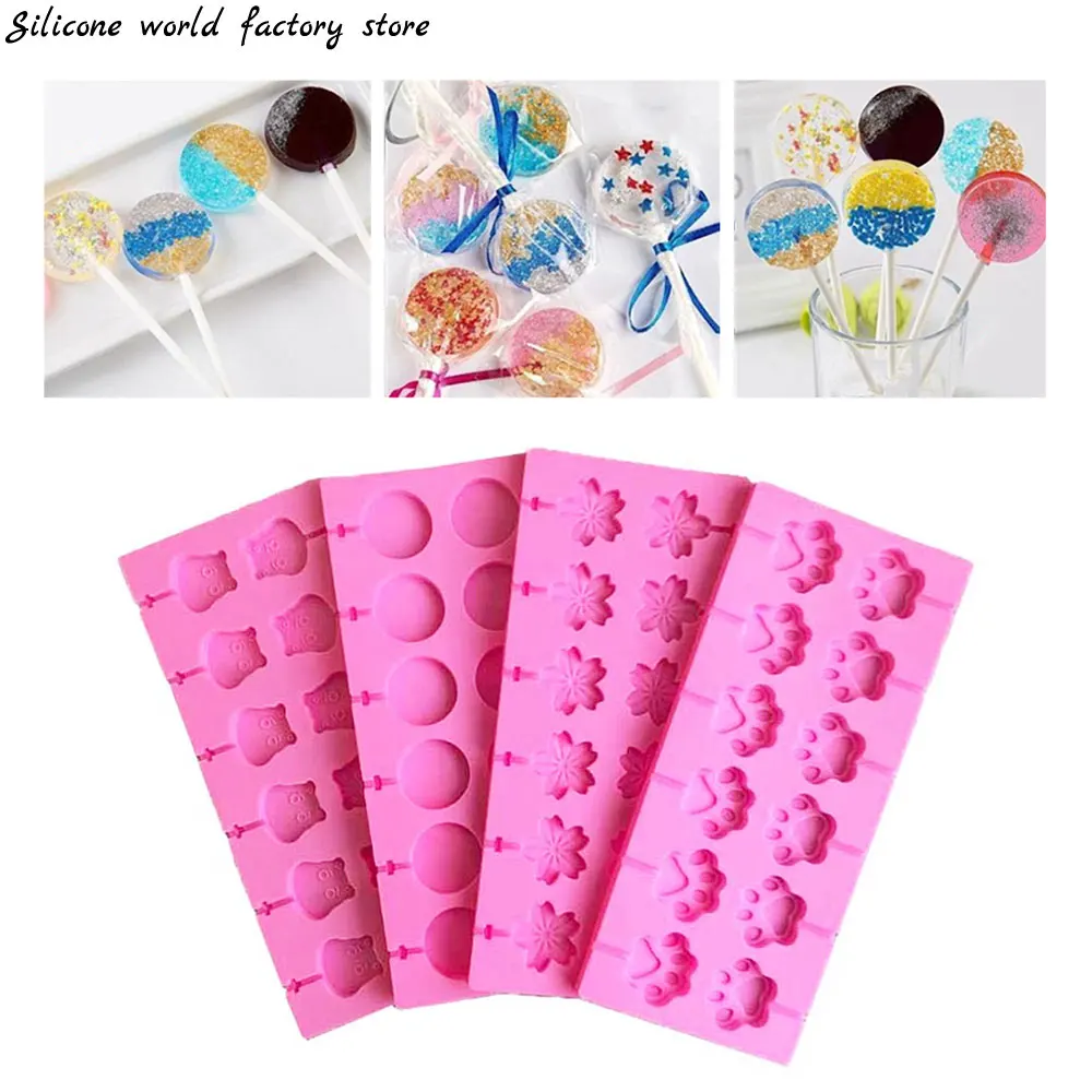 Silicone World Silicone Lollipop Molds Chocolate and Candy Molds Cake Mold Variety Shapes Cake Decorating Form Silicone Bakeware
