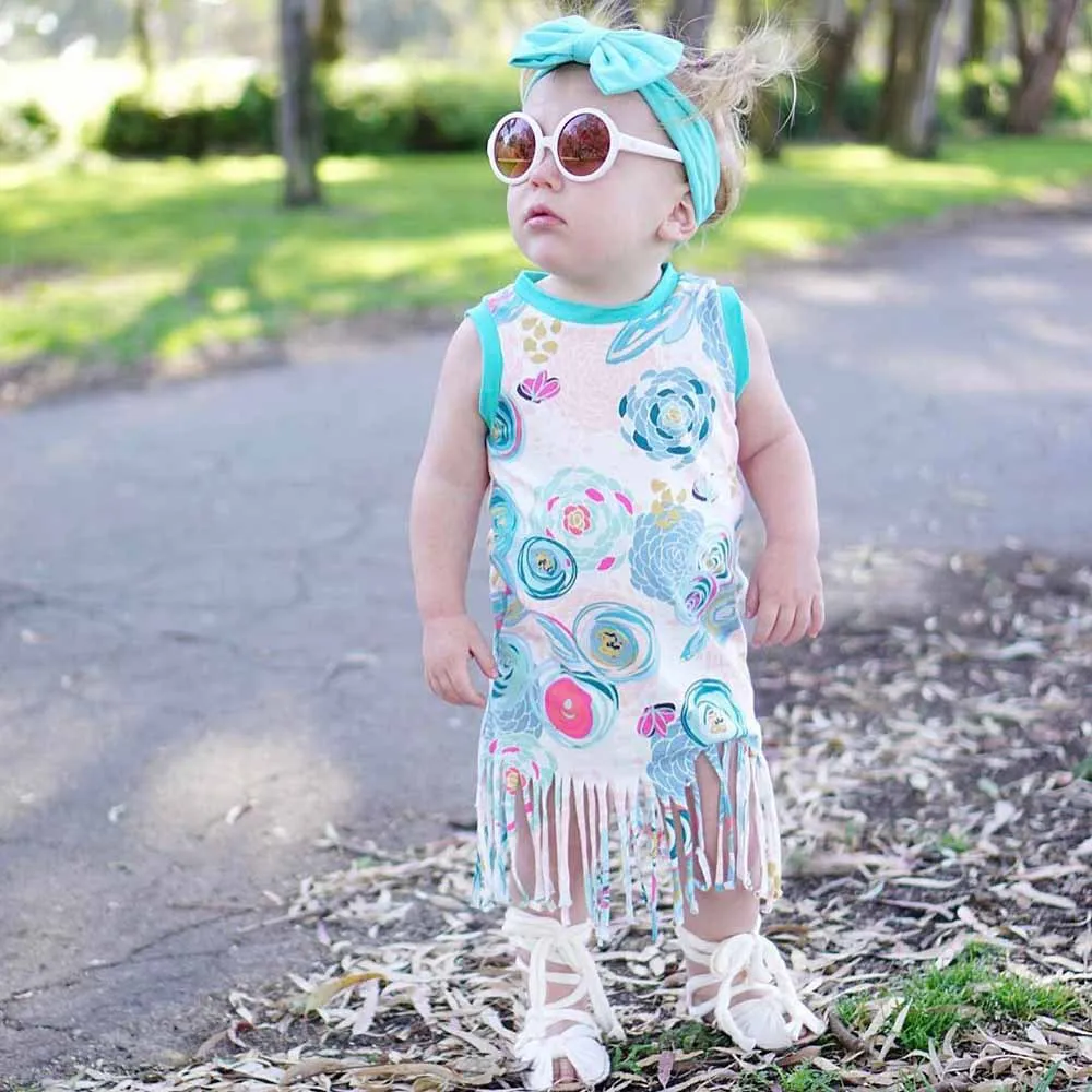

Q Baby Summer Clothing Infant Newborn Baby gown dress Ruffled Ribbed Bodysuit Floral Shorts Headband