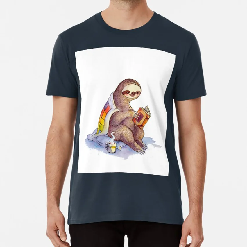 Cozy Sloth T shirt sloth animals cute animals winter reading books watercolor cute tea coffee Cozy Sloth T shirt sloth animals cute animals winter reading books watercolor cute tea coffee