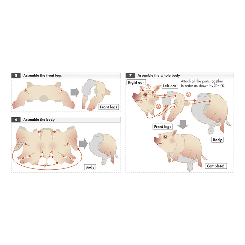 Download Miniature Pig Origami Art Folding Mini Cute 3d Paper Model Papercraft Animal Figure Diy Kids Adult Handmade Craft Toys Qd 011 Card Model Building Sets Aliexpress