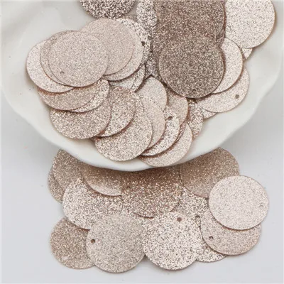 champagne 20g Flat Round Sequins Loose Paillettes 20mm Sewing Cloth Wedding Home Decoration Sequin For Crafts Lentejuelas Costura 20g - Цвет: champagne 20g