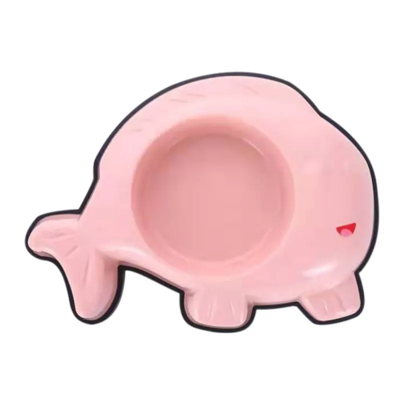 ПЭТ пластиковая прочная противоскользящая миска для кормления кошек и собак в форме рыбы забавная кормушка