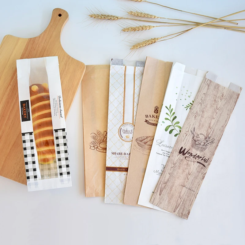 Oil Resistant Kraft Paper Bread Bags 🥖 – 50Pcs with Transparent Window for Baguette Bak... - SKU PLBB1246 - UGI Packa...