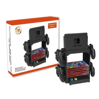 

For Nintend Switch Storage Bracket 10 Game Disc Card Tower Controller Holder Nintendoswitch Console Stand Nintendos Accessories