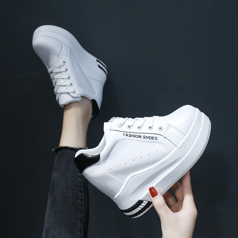 Новая Корейская версия осени года будет доступна для повседневной женской обуви на толстой платформе 10 см