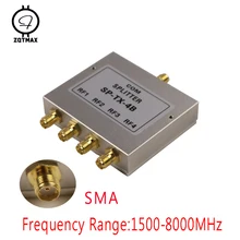 ZQTMAX 1500 МГц-8000 МГц SMA сплиттер питания 1,5-8 ГГц делитель 4-way гнездовой разъем