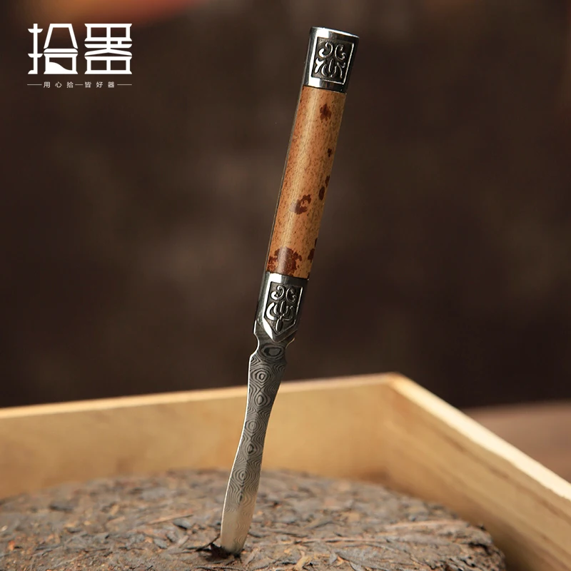 Yunfei bamboo Damascus steel Pu'er tea cake tea knife needle cone prying tool ceremony accessories set