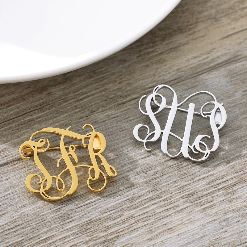 Monogram pin & brooche