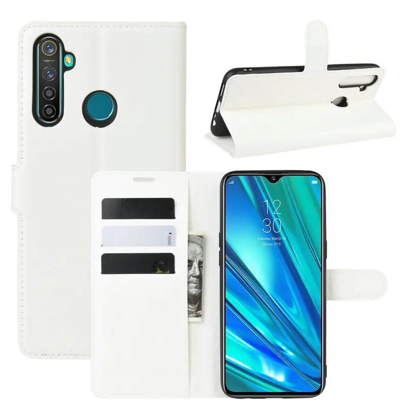 Кожаный чехол-книжка для Oppo Realme 5 Pro rmx267. чехол-книжка для Realme 5 RMX1911 для Realme Q. Чехол для телефона с подставкой