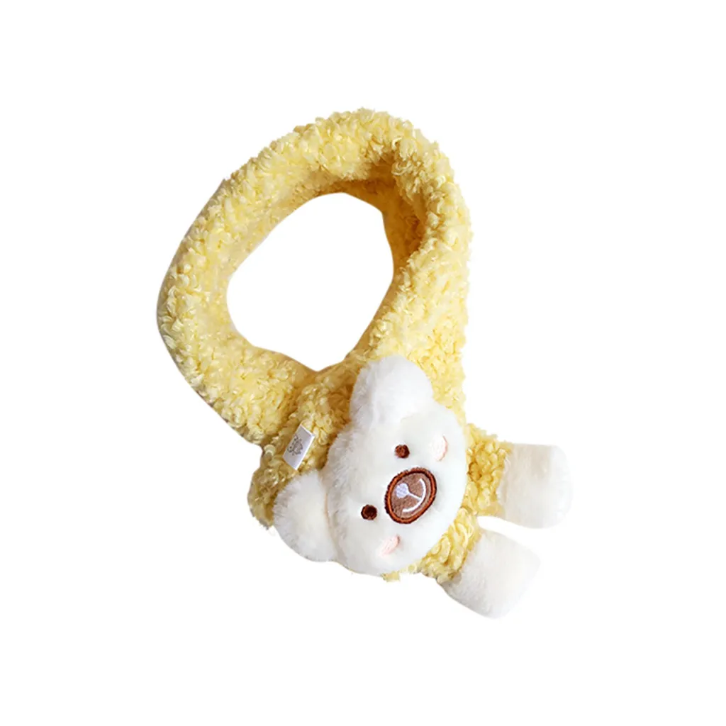 Осенне-зимний модный цветной шарф унисекс с медведем, детский теплый шарф, детский кашемировый мягкий шарф с рисунком Kawaii* 1 - Цвет: B