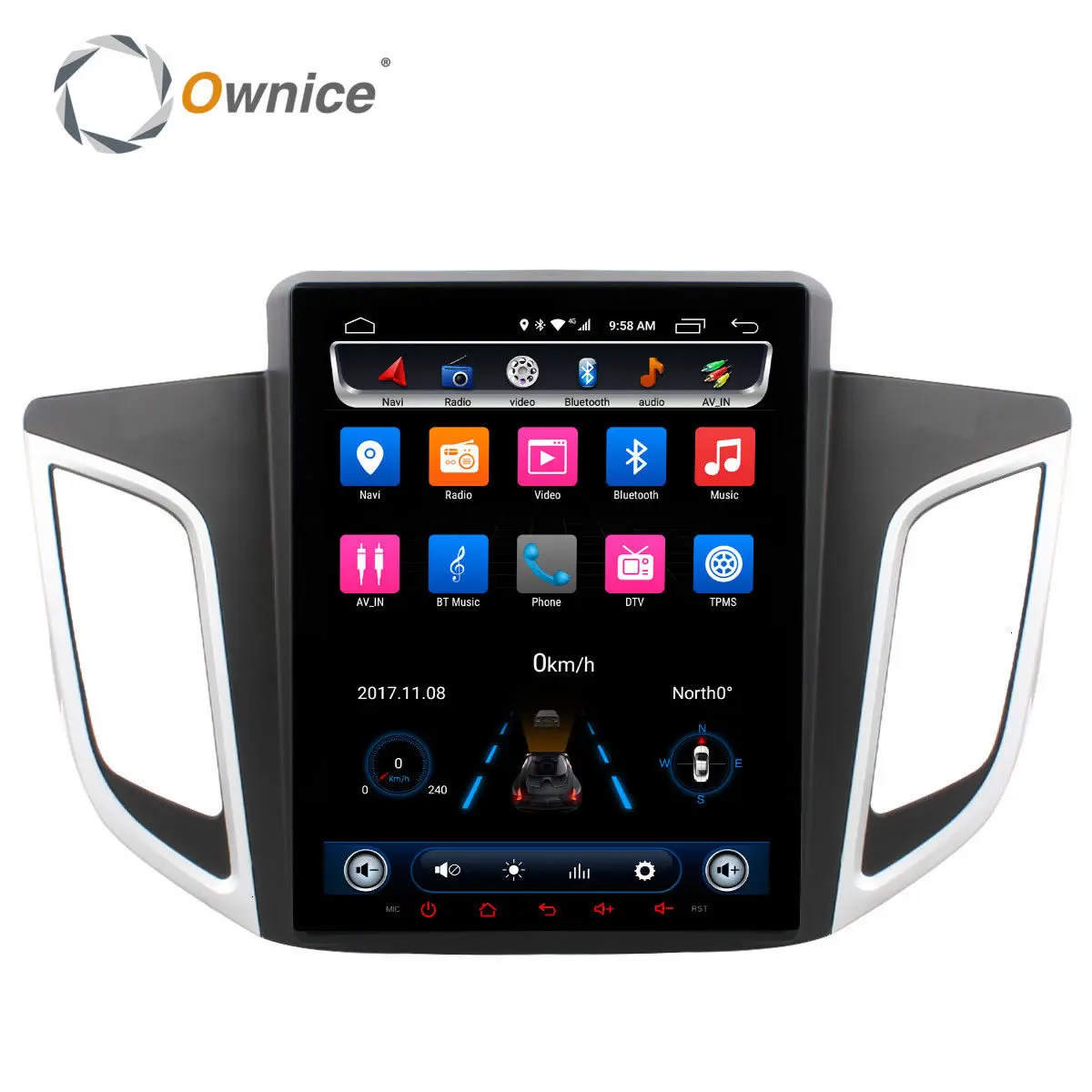 Ownice 9," Android 6,0 Восьмиядерный 2 ГБ Автомобильный DVD плеер для hyundai IX25-gps радио 4G LTE DAB+ DVR ips 2.5D автоигра